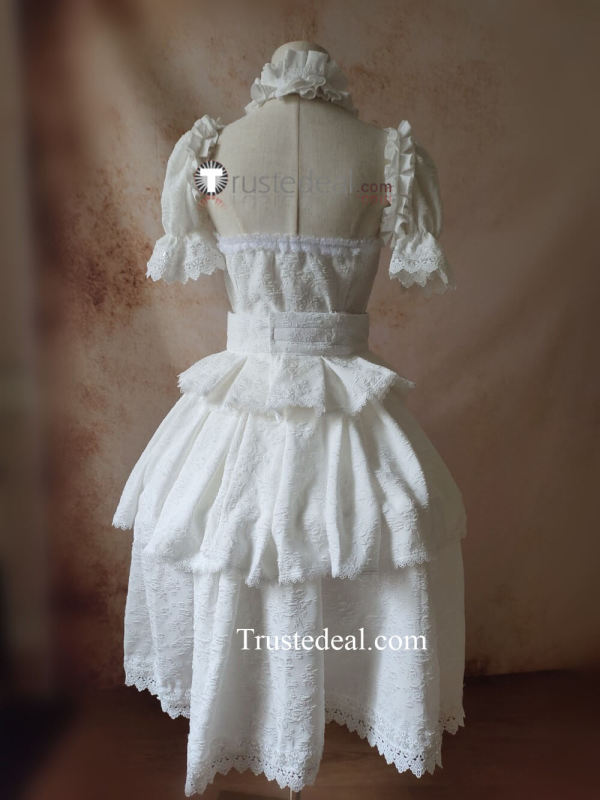 Super Mario Bros Princess Boo Booette White Lolita Dress Cosplay Costume