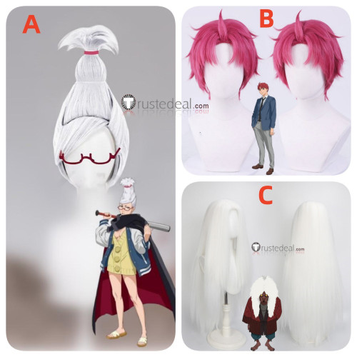 Dandadan Jin Enjoji Jiji Turbo Granny Seiko Ayase White Pink Cospay Wig
