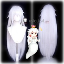Super Mario Bros Princess Boo Booette White Thickened Hair Cosplay Wig