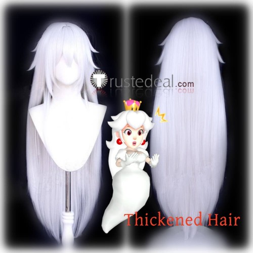 Super Mario Bros Princess Boo Booette White Lolita Dress Cosplay Costume