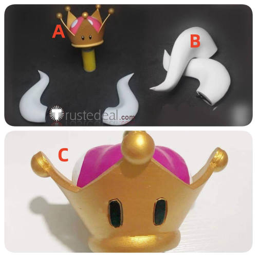 Super Mario Bros Bowsette Princess Bowser King Boo Crown Horns Cosplay Props Accessories