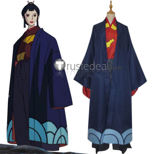 Princess Mononoke Lady Eboshi Blue Cosplay Costume