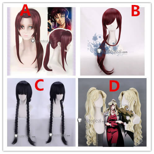 Black Lagoon Balalaika Revy Rebecca Lee Roberta Rosarita Cisneros Dark Red Black Blonde Cosplay Wig