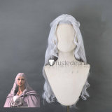 Final Fantasy14 FFXIV Gyr Abanian Plait Miqote Hair Cid nan Garlond Venat Silver Styled Cosplay Wig