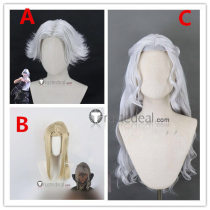Final Fantasy14 FFXIV Gyr Abanian Plait Miqote Hair Cid nan Garlond Venat Silver Styled Cosplay Wig