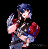 Commission Honkai Star Rail Feixiao Fugue Tingyun Sampo Blue Silver Ponytail Prestyled Cosplay Wig