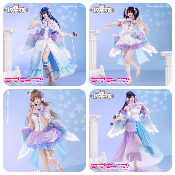 ChuShouMao Love Live Kotori Honoka Nico Umi Rin Hanayo Eli Maki Tojo Nozomi White Valentines Day Cosplay Costume