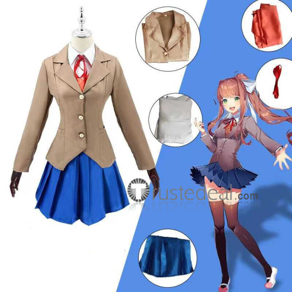Doki Doki Literature Club Sayori Yuri Natsuki Monika School Uniform Cosplay Costume 2