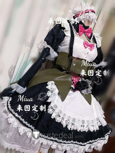 Re Zero Kara Hajimeru Isekai Seikatsu Twins Rem Ram Military Maid Lolita Lace Cosplay Costume