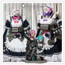 Re Zero Kara Hajimeru Isekai Seikatsu Twins Rem Ram Military Maid Lolita Lace Cosplay Costume