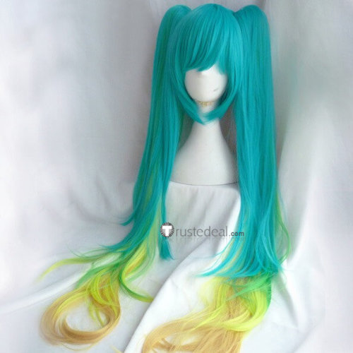 League of Legends LOL Sona Silent Night Long Blue Green Yellow Blonde Cosplay Wig