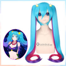 League of Legends Sona Arcade Blue Pink Cosplay Wig