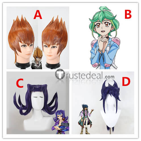 YuGiOh Rin Vector Kamishiro Reginald Kastle Izinski Aigami Blue Green Prestyled Cosplay Wig