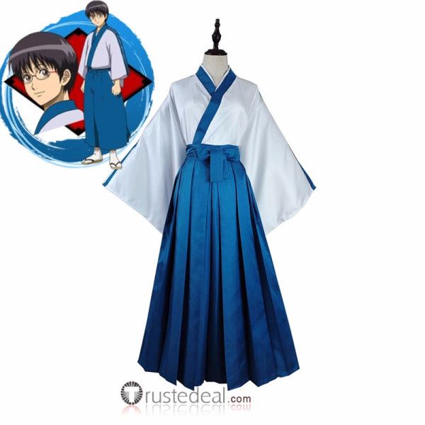 Gintama Shimura Shinpachi Blue Kimono Yukata Cosplay Costume 2