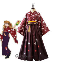 Neon Genesis Evangelion Asuka Langley New Year Yukata Kimono Cosplay Costume
