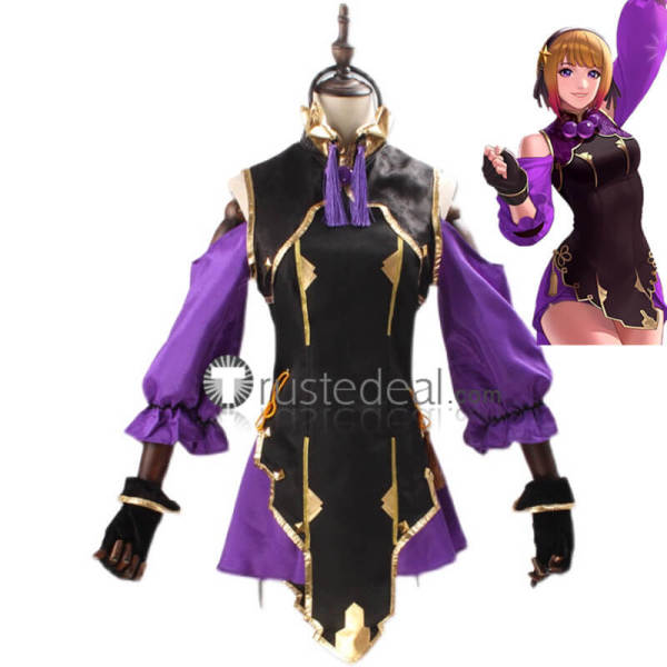 The King of Fighters KOF Athena Asamiya Purple Black Cosplay Costume