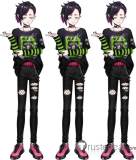 Commission Disney Twisted-Wonderland Lilia Vanrouge Right General's Armor Rock Black Red Pink Styled Cosplay Wig