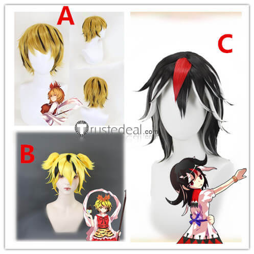 Touhou Project Toramaru Shou Seija Kijin White Black Blonde Yellow Styled Cosplay Wig