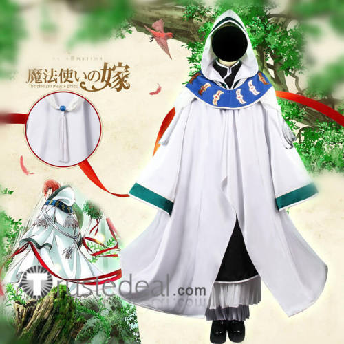 The Ancient Magus' Bride Mahoutsukai no Yome Chise Hatori Druid White Robe Cosplay Costume