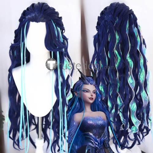 Ne Zha 2 Ao Guang Ao Run Blue Silver Prestyled Lace Front Shen Gongbao Cospay Wig
