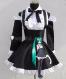 Vocaloid Project DIVA F 2nd Miku Gothic Black White Cosplay Costume
