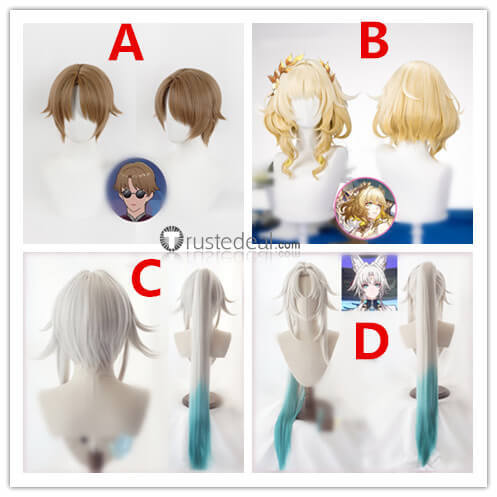 Honkai Star Rail Lyndon Skott Aglaea Feixiao Silver Blonde Brown Cosplay Wig