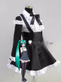 Vocaloid Project DIVA F 2nd Miku Gothic Black White Cosplay Costume