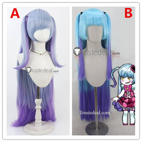Library Of Ruina The Queen of Hatred Blue Purple Ponytails Prestyled Cosplay Wig