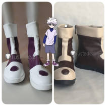 Hunter X Hunter Killua Zoldyck Purple Brown Cosplay Shoes Boots