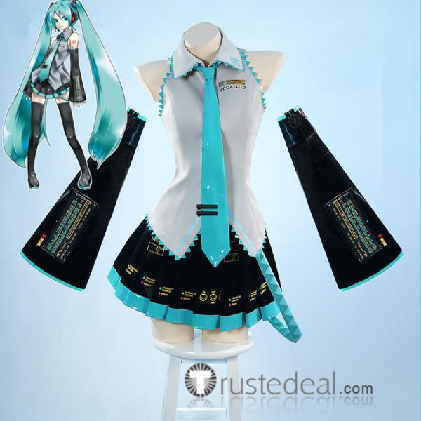 Vocaloid Hatsune Miku Original Liquid Leather Cosplay Costume