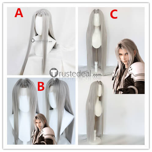 Final Fantasy VII Remake Sephiroth Long Silver Gray Styled Cosplay Wig
