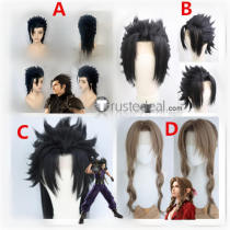 Final Fantasy VII Remake Zack Aerith Gainsborough Lace Front Brown Black Styled Cosplay Wig