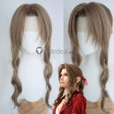 Final Fantasy VII Remake Zack Aerith Gainsborough Lace Front Brown Black Styled Cosplay Wig
