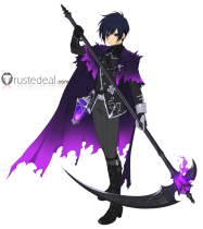 Tales of Crestoria Leon Halloween Blue Black Styled Cosplay Wig Mask Accessories Props