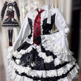 Danganronpa Celestia Ludenberg Lolita Dress Black White Lace Cosplay Costume