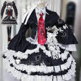 Danganronpa Celestia Ludenberg Lolita Dress Black White Lace Cosplay Costume