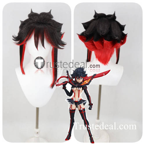 KILL la KILL Ryuko Matoi Fighting Kamui Senketsu Styled Black Blue Red Cosplay Wig