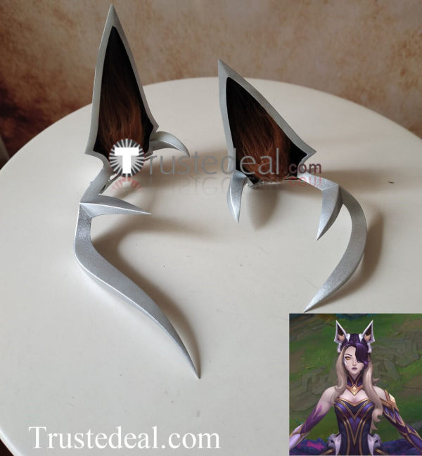 League of Legends LOL Ahri Coven Ears Fingernails Cosplay Props