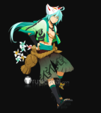 Onigiri Online Miroku Styled Blue Cosplay Wig Mask Accessories Props