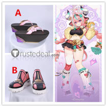 Genshin Impact Yumemizuki Mizuki Varesa Pink Cosplay Shoes Geta Boots