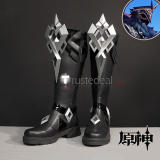Genshin Impact Il Capitano Ororon Cosplay Black Shoes Boots