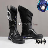 Genshin Impact Il Capitano Ororon Cosplay Black Shoes Boots
