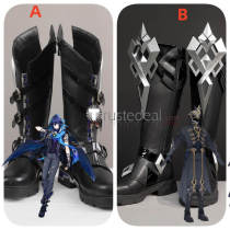 Genshin Impact Il Capitano Ororon Cosplay Black Shoes Boots