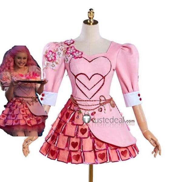Descendants The Rise of Red Queen of Hearts Bridget Pink Disney Cosplay Costume