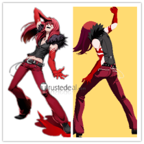 Under Night in Birth Carmine Black Red Cosplay Costume