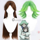 Scissor Seven Redtooth Chairman Jiang Manjusaka Red Styled Brown Green Cosplay Wig
