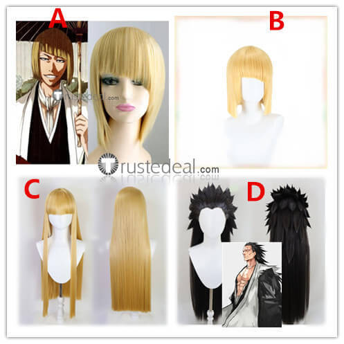 Bleach  Zaraki Kenpachi Hirako Shinji Visored Short Blonde Styled Cosplay Wig