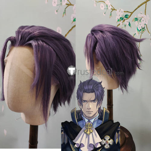 Dai Gyakuten Saiban The Great Ace Attorney Adventures Reaper of the Bailey Barok van Zieks Lace Front Cosplay Wig Purple