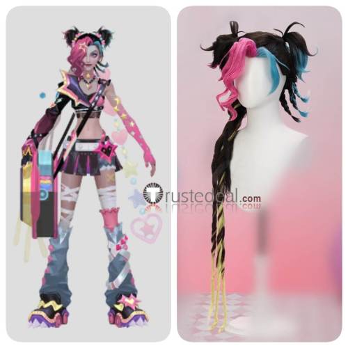 League of Legends LOL Arcane 2 Isha Blue Jinx Lovestruck Wild Rift Cosplay Wig