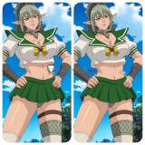 Queen's Blade Echidna Green White School Uniform Cosplay Costume